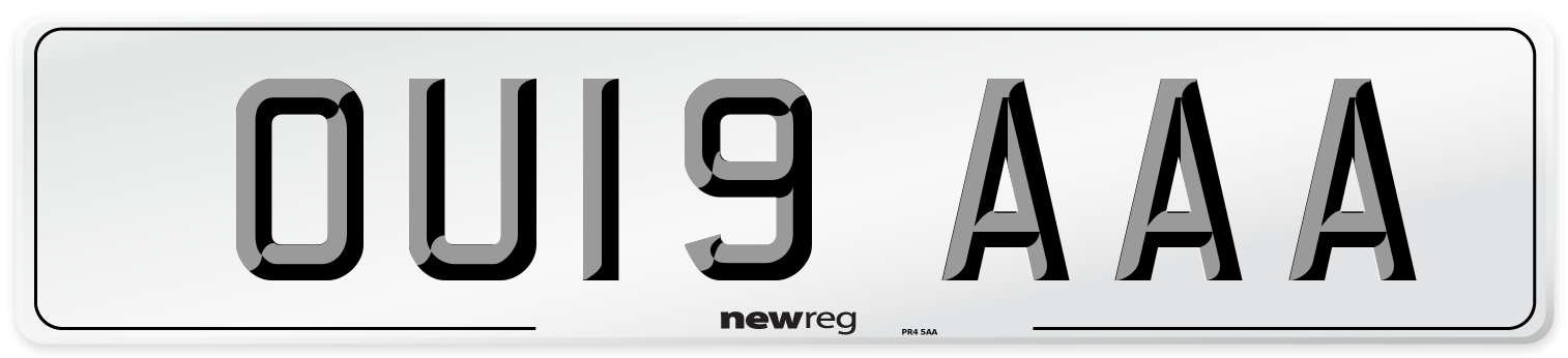 OU19 AAA Number Plate from New Reg